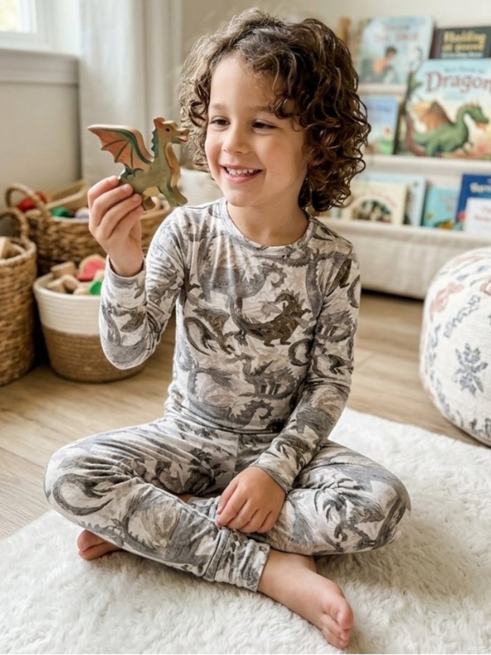 Posh Peanut Dinosaur Adventure Bamboo Viscose Pajamas Size 6